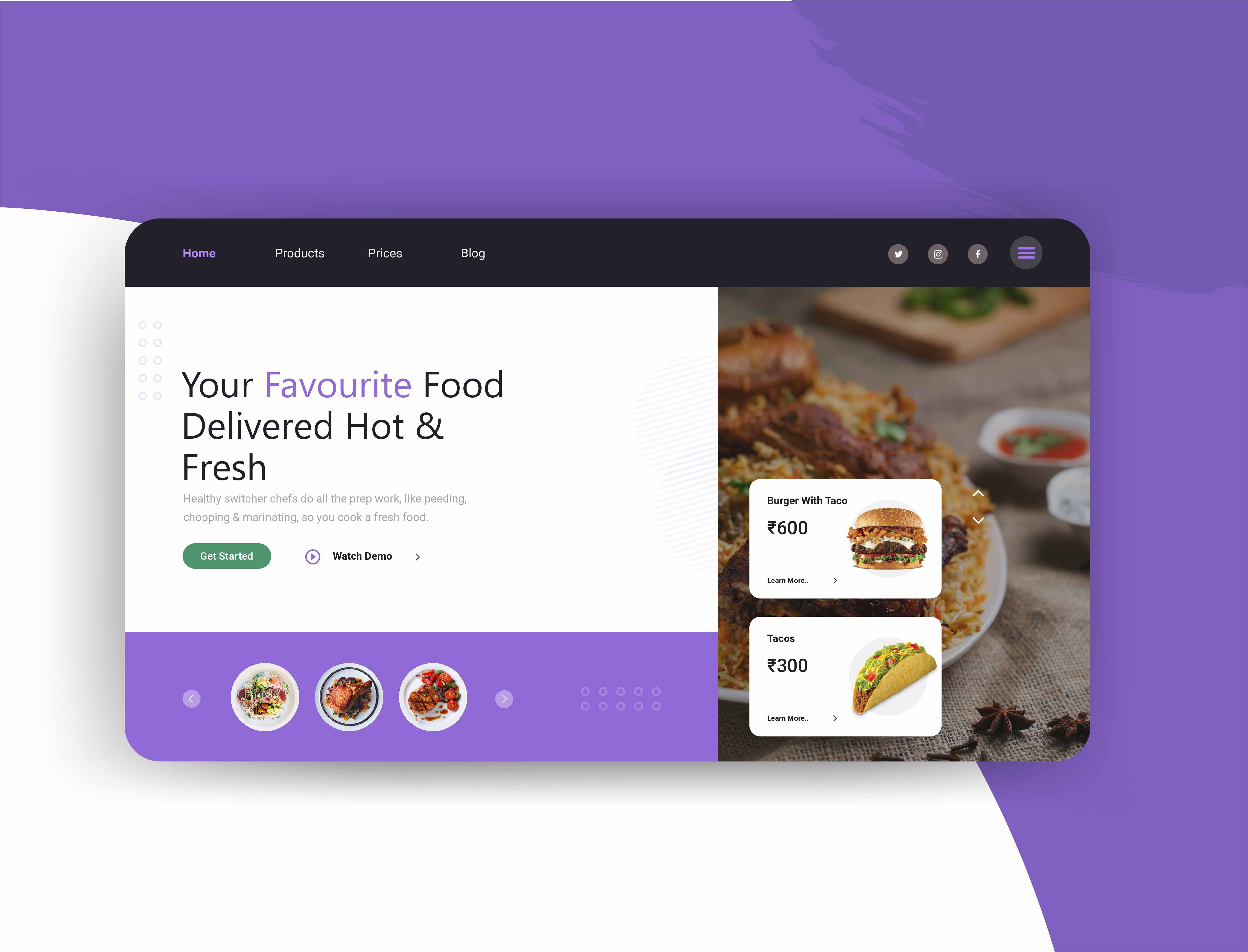 Food Landing pages